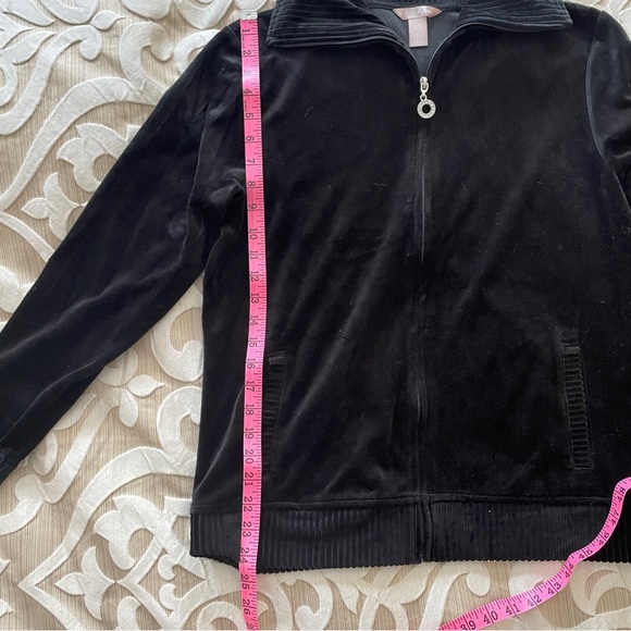 White Stag Sz L Velour Track Jacket Zip Up Black New with Tags - Picture 6 of 7